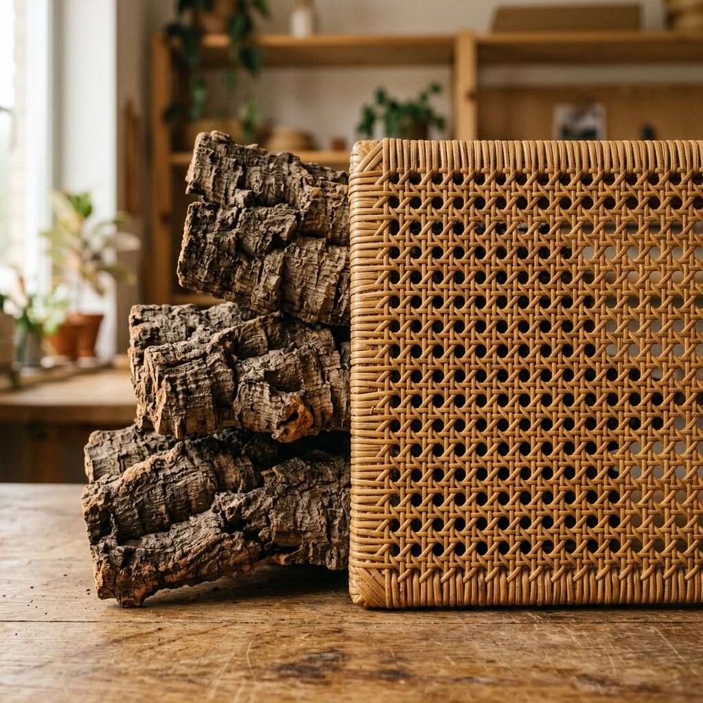 Cork oak & rattan