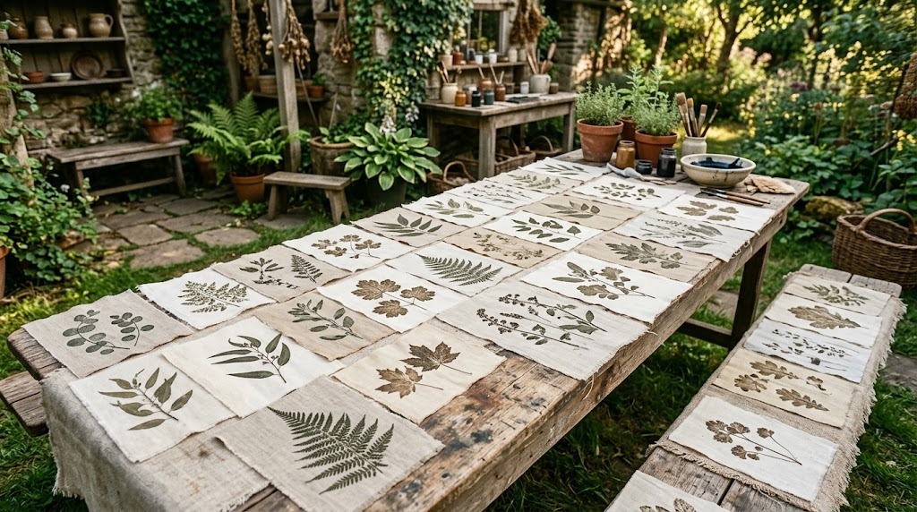 Eco printing with leaves
