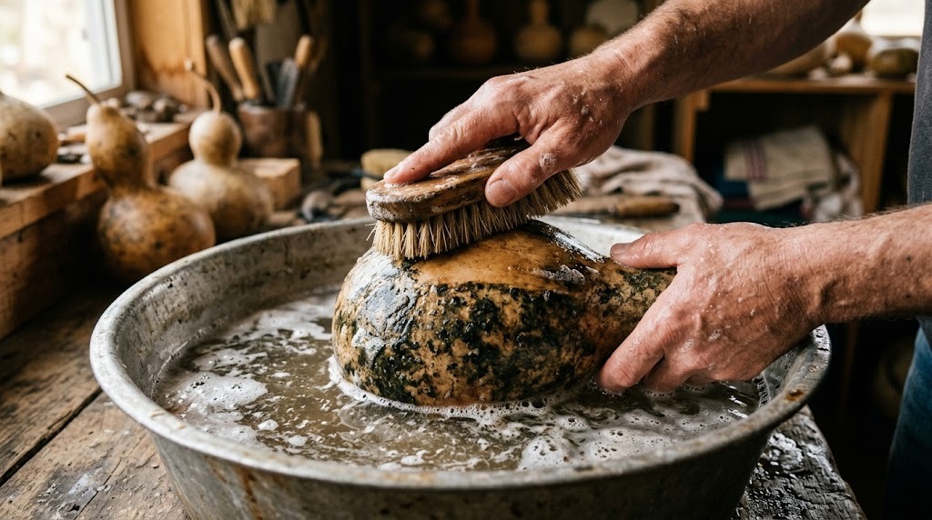 Clean the cured shell
