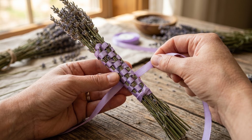 Weave the ribbon