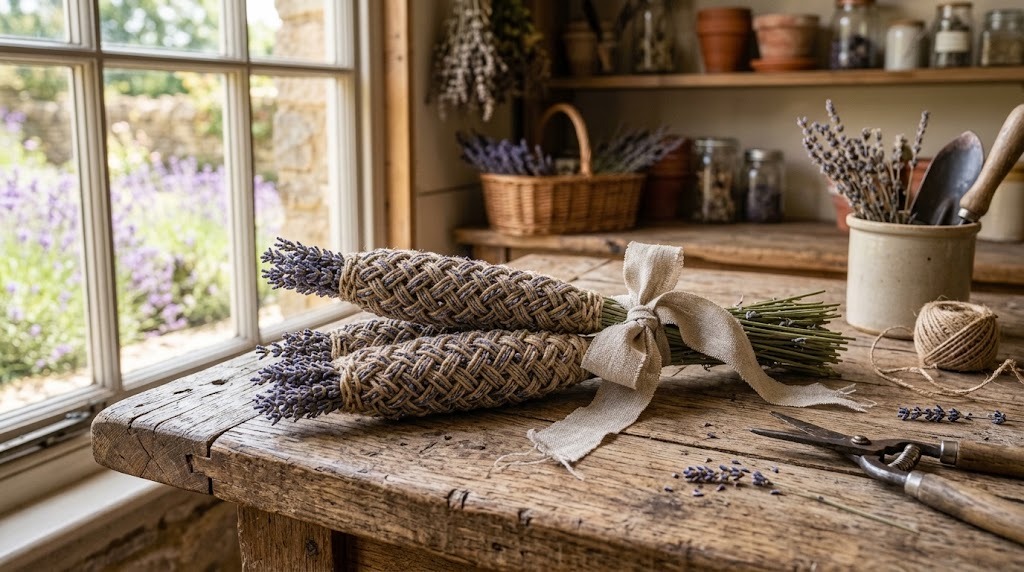 Lavender wands and sachets