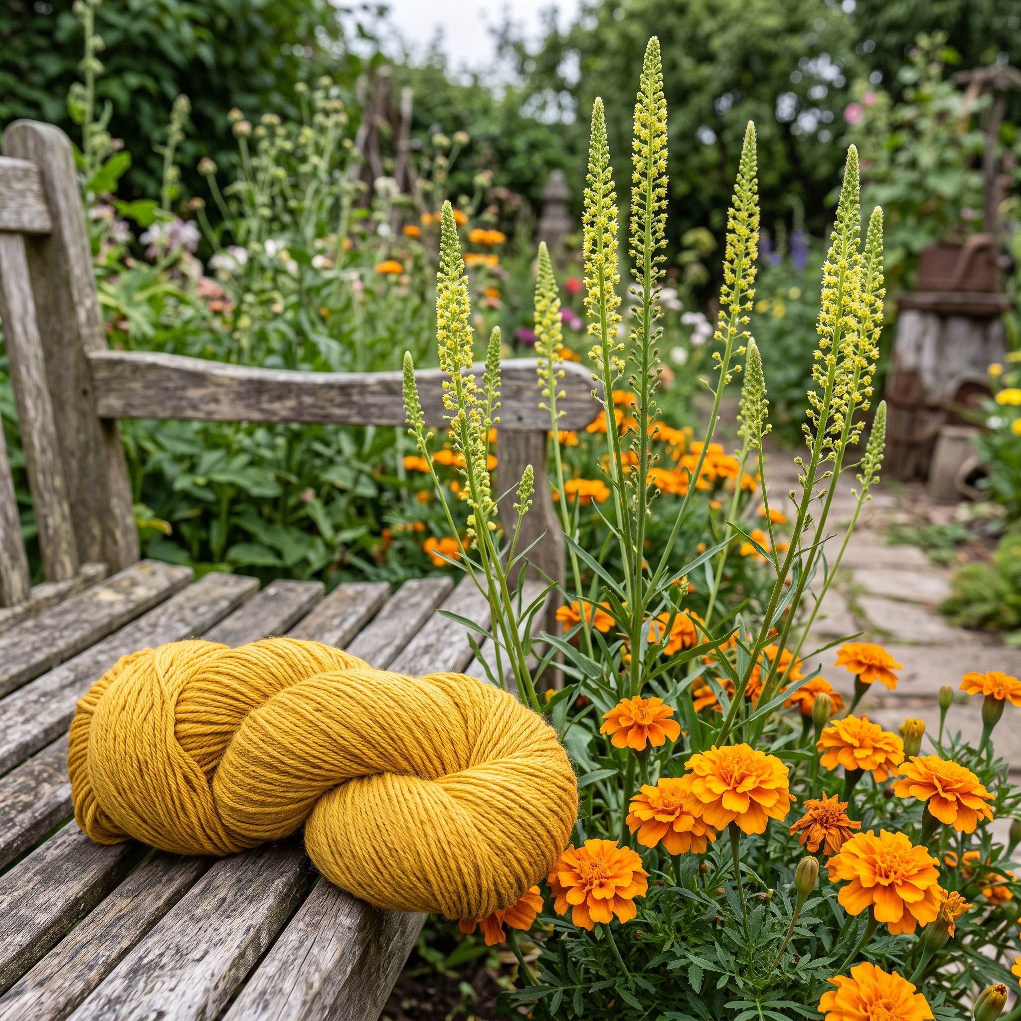 Weld, marigold & onion skins